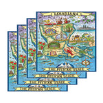 Louisiana Souvenir Set of 4 Coasters 4in