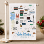 Natchitoches, Louisiana Icons & Landmarks Tea Towel