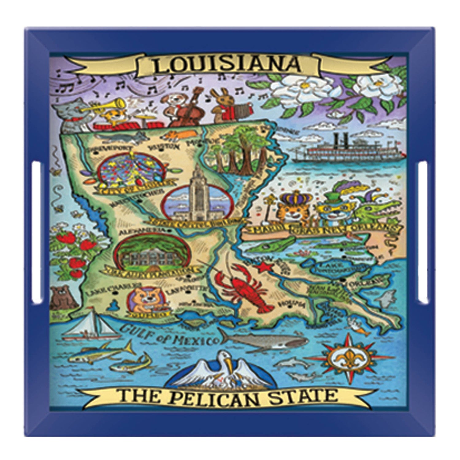 Louisiana Souvenir Tray with Handle